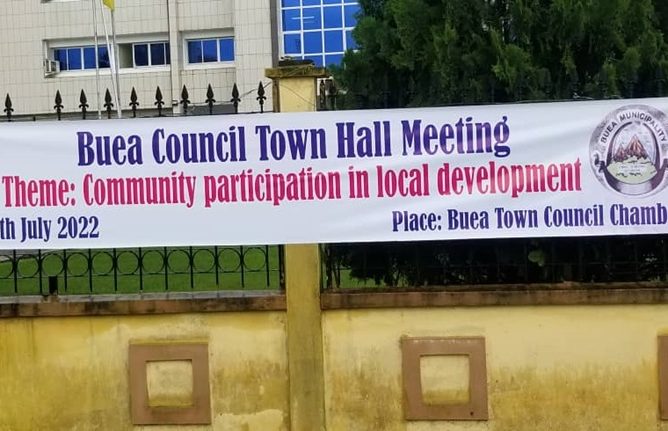 Buea Council and Stakeholders in a Town Hall Meeting